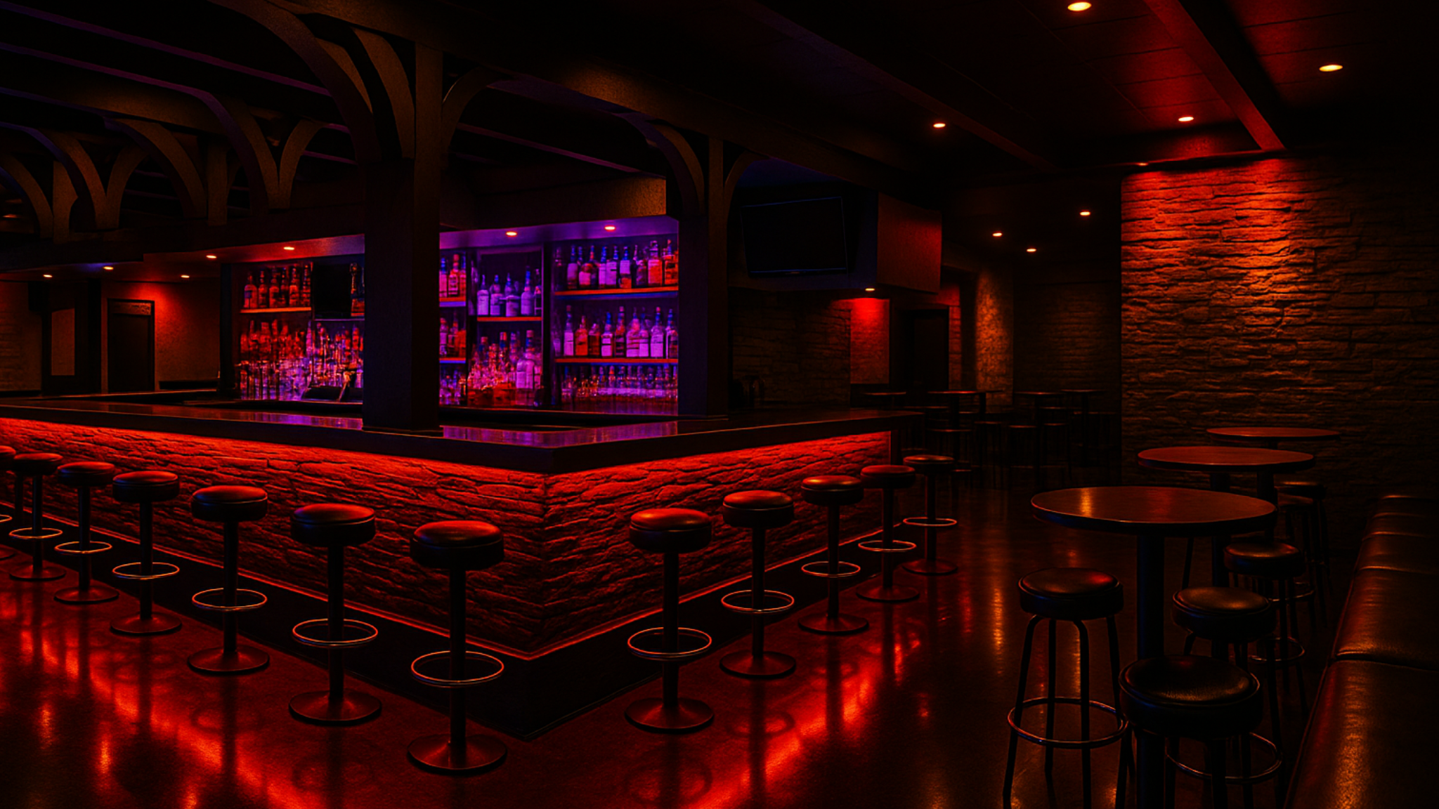 Katy Jakes Bar Interior - Neon Nightlife in Covina